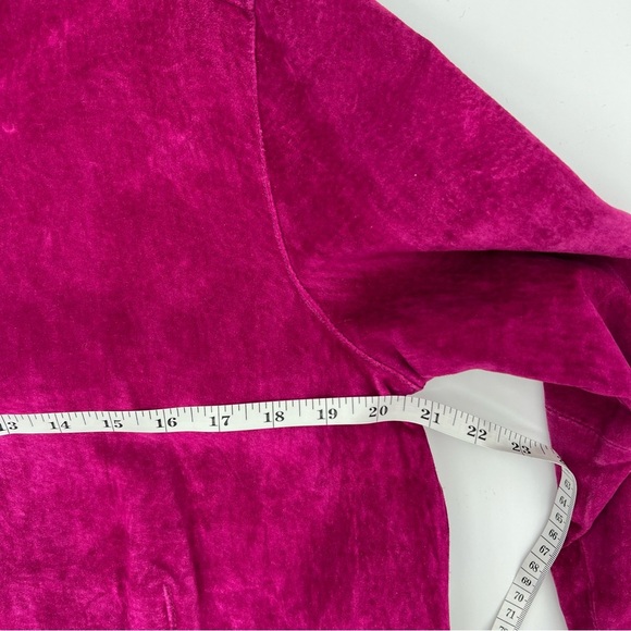 NWOT Gorgeous French Laundry Fuchsia Leather Button Up Jacket –‎ Size Large - Picture 12 of 14